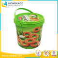 400G Biscuit Container Colorful Plastic in Packageing Boxes with Handle, IML Small PP Cracker Container with Lid